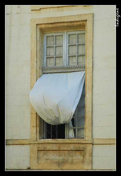 Le rideau à la fenêtre