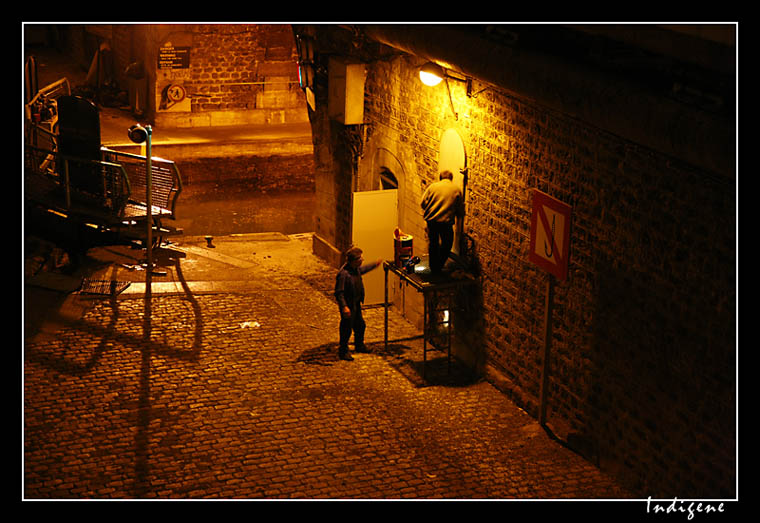 Travaux sous un pont