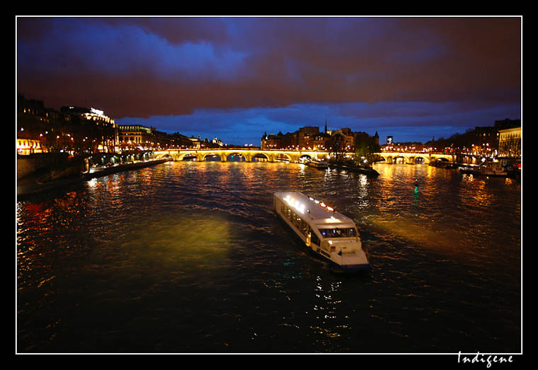 Bateau Mouche devant l'ile de la Cité