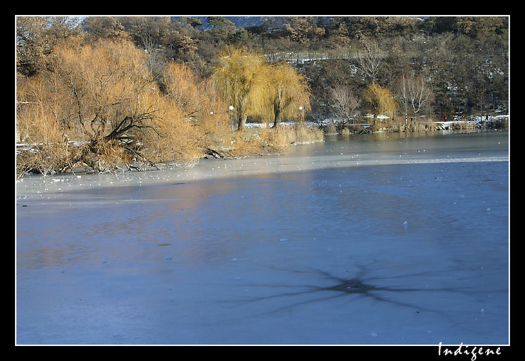 Le lac gelé à Sierre