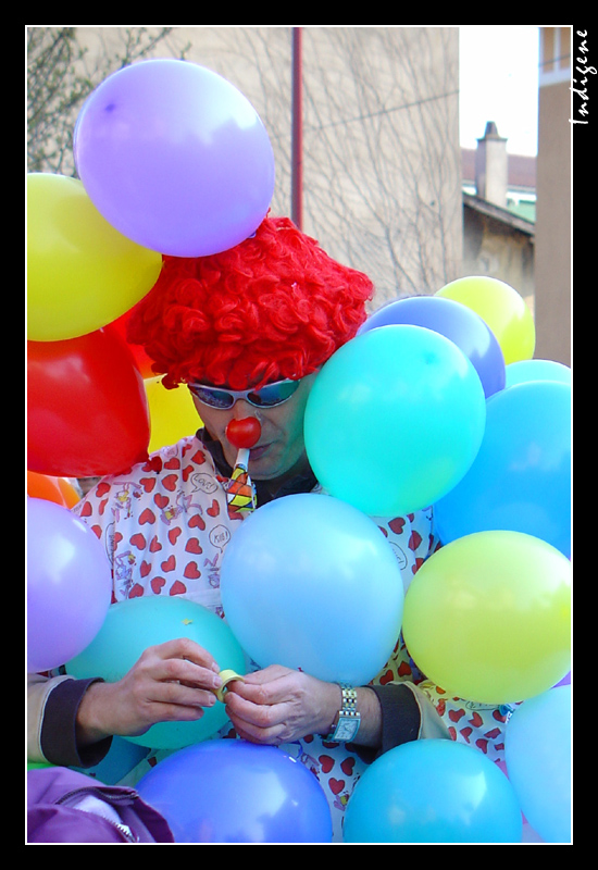 Le clown et les ballons