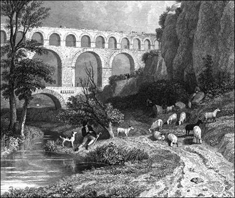 Gravure du Pont du Gard